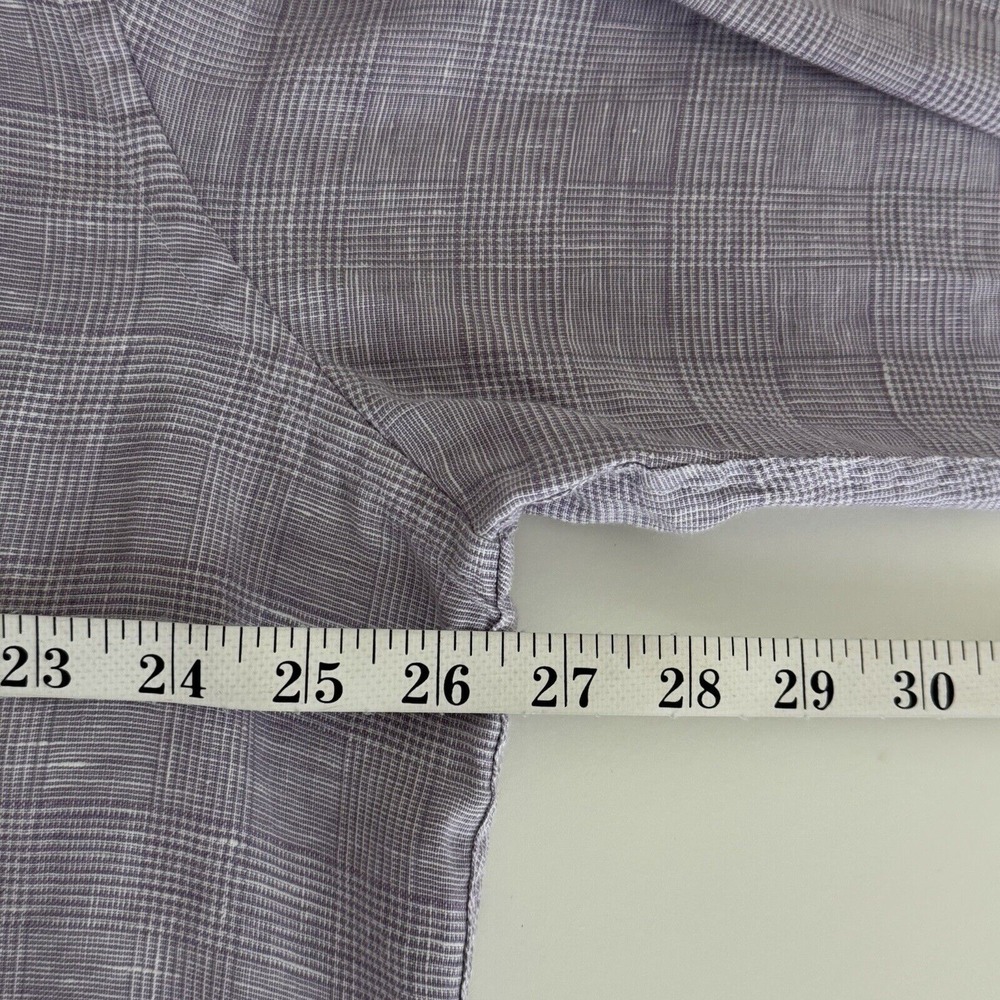 UNTUCKit Button Down Shirt Plus 2XL Torontel Regular Fit Purple Plaid Linen - Picture 13 of 14